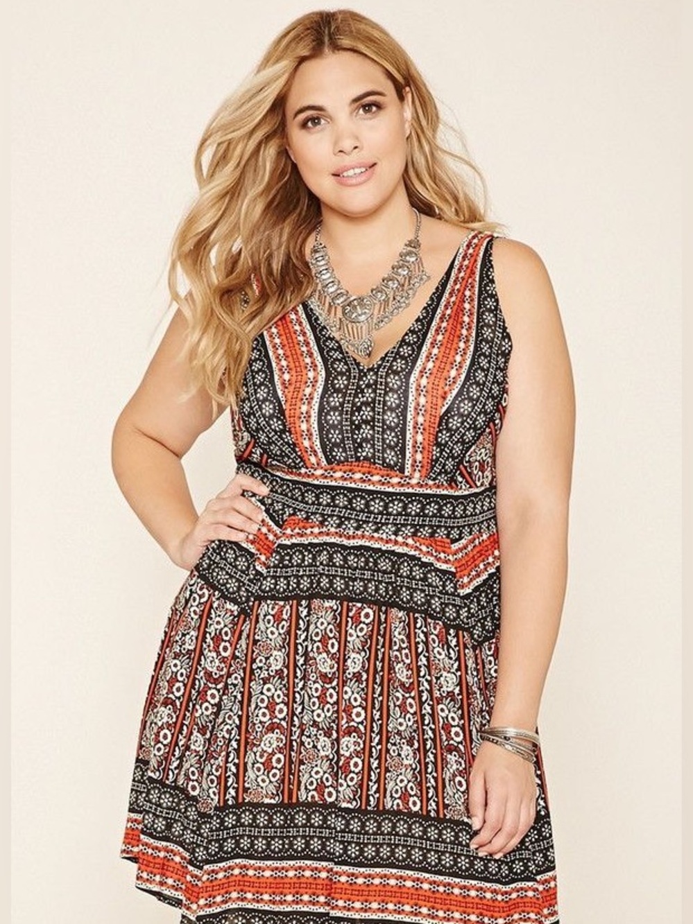 Bohemian ~ Forever 21 ~ Dress ~ Sleeveless ~ Criss-Cross Tie in Back ~ Size Lg